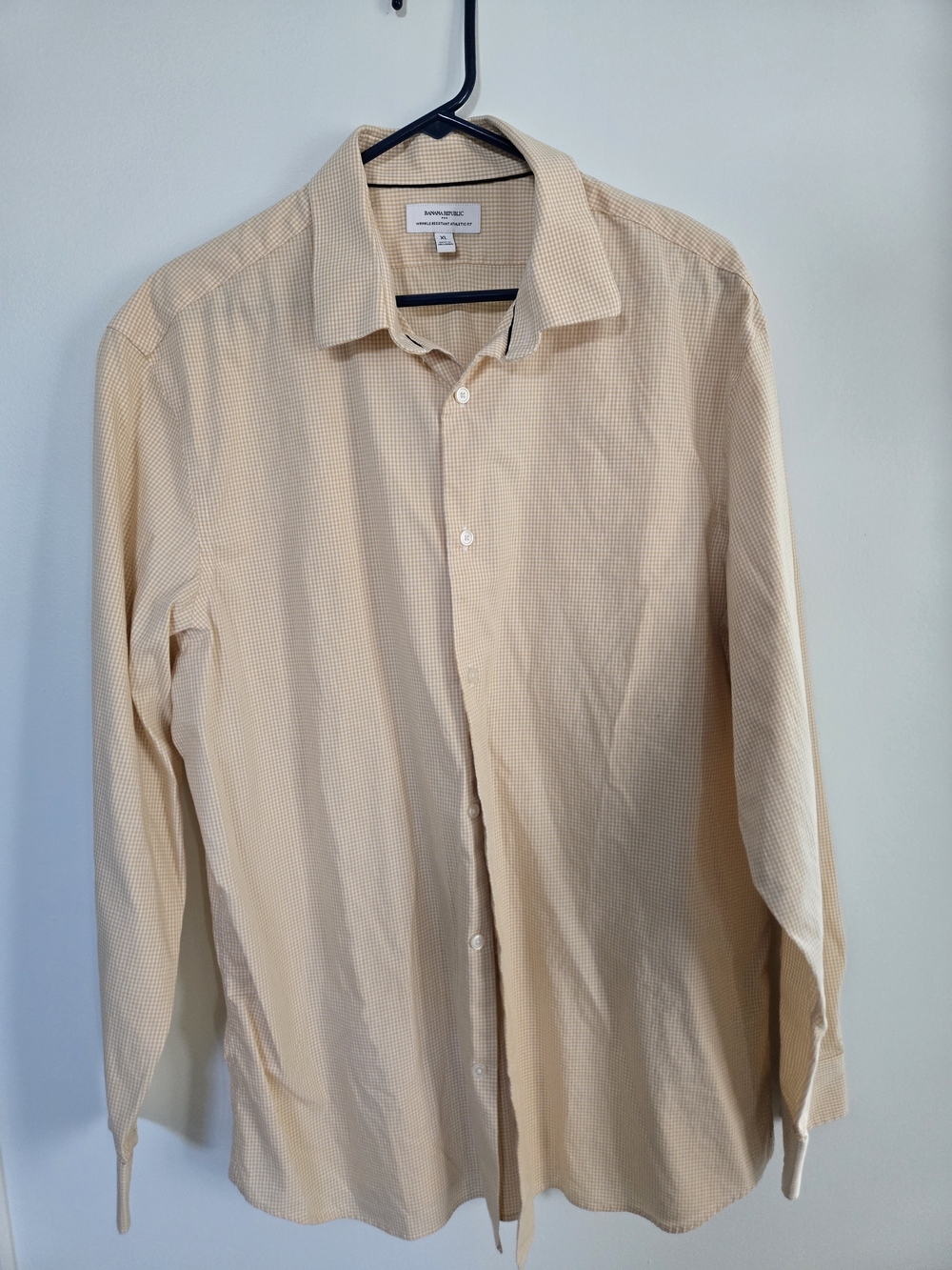 Banana Republic Men's Long-Sleeve Button-Up Shirt - Yellow Check